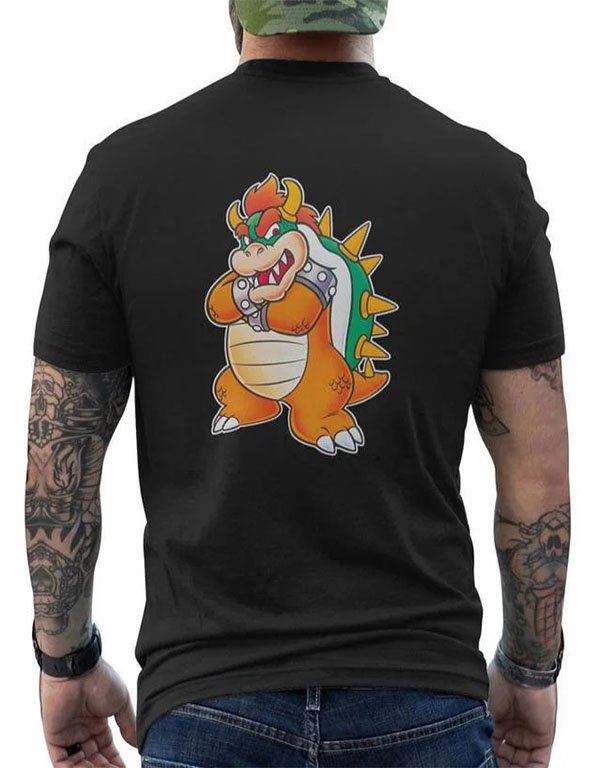 bowser king koopa mens back print t shirt